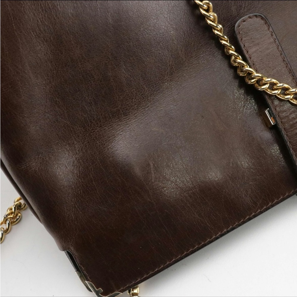 Salvatore Ferragamo Dark Brown Leather Bag - Picture 8 of 10